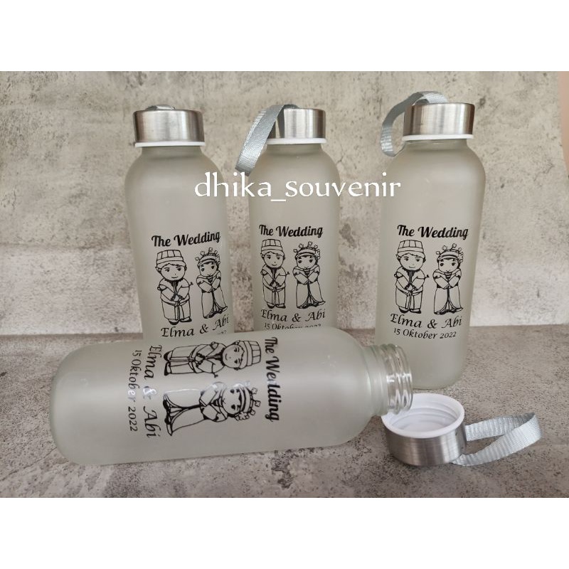 Souvenir Botol Tumbler Doff sablon, souvenir botol kaca doff, souvenir botol tumbler