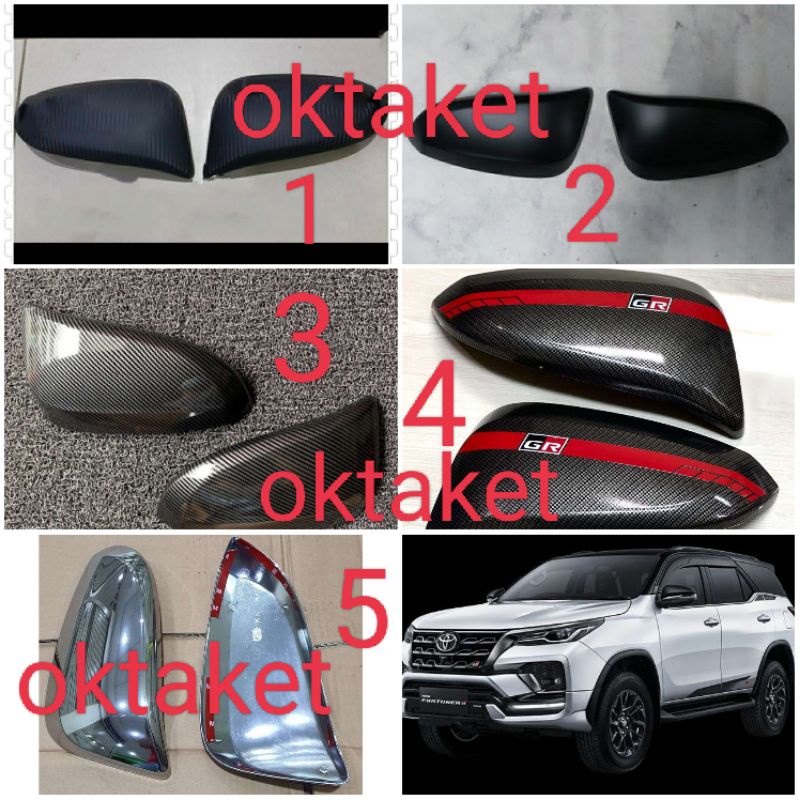 cover spion All new Fortuner 2016 2018 2020 2021 2022 Gr Sport Carbon Hitam Chrome Carbontivo