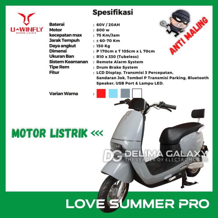 Motor Listrik Motor Listrik Uwinfly Love Summer Pro / Ln Pro / Ls Pro