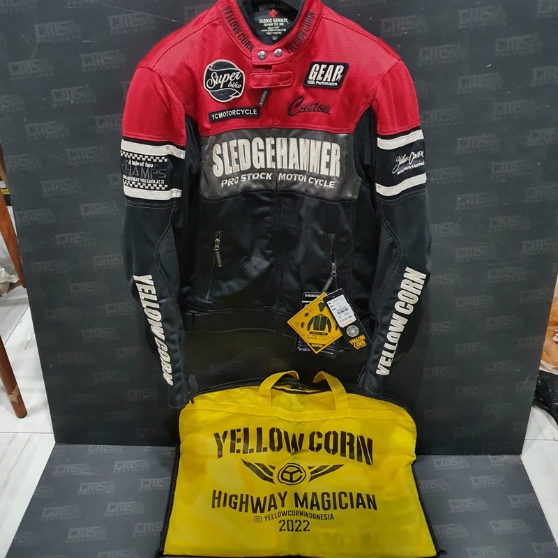 Jacket Jaket Motor Touring Yellow Corn BB 2104 Merah