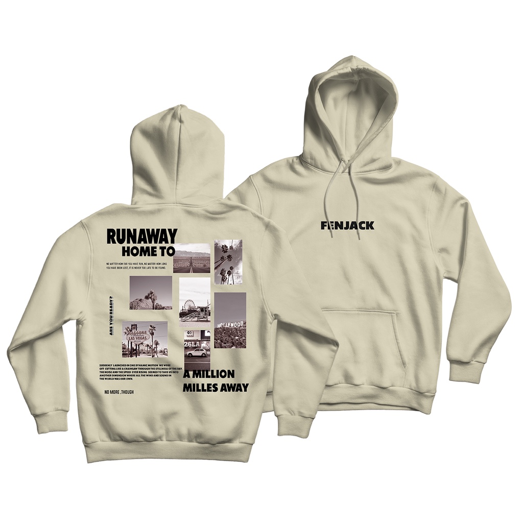 Sweaterpolos Hoodie Jumper RUNAWAY ( Sablon ) Unisex Pria & Wanita-BEGIE