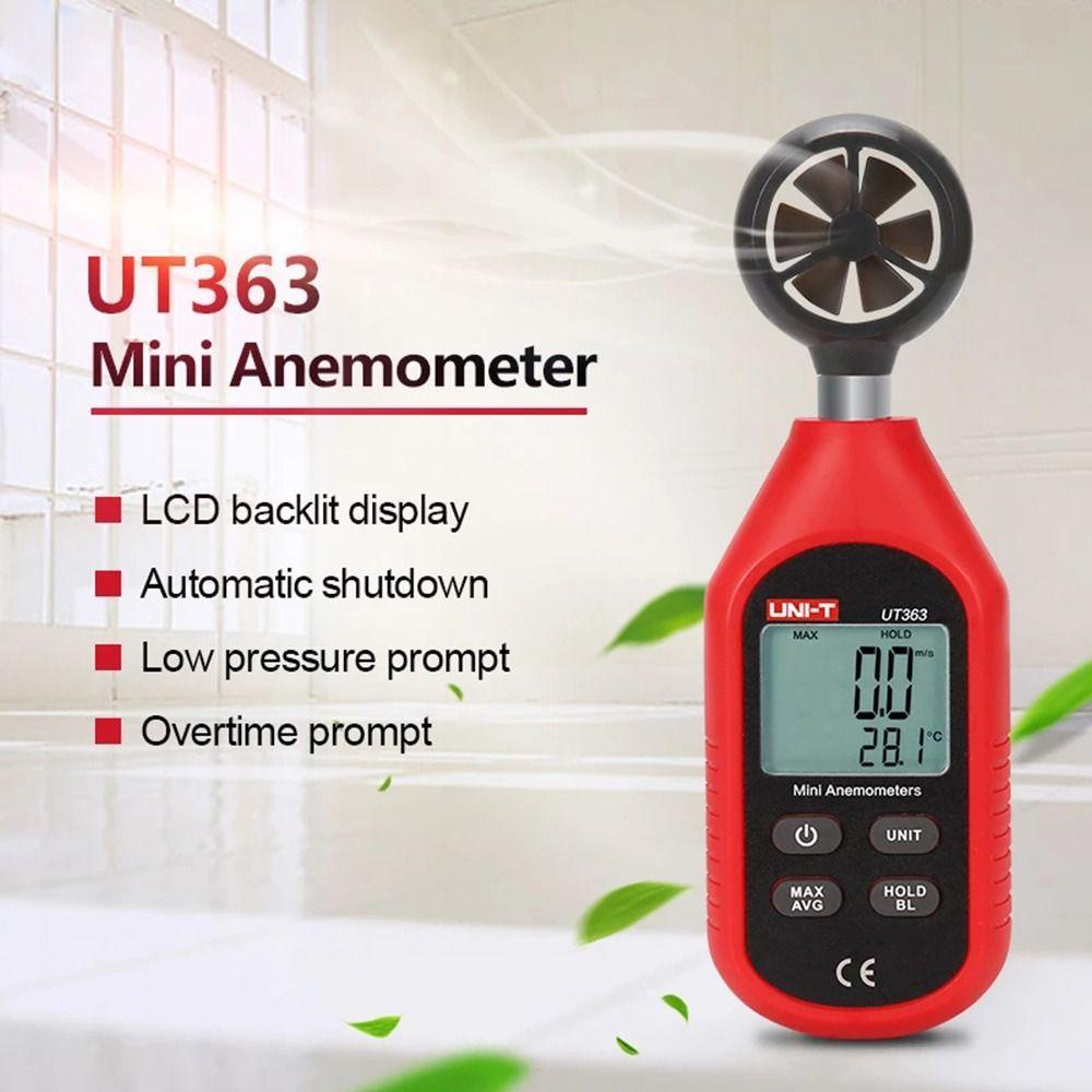 Solighter Anemometer UNI-T UT363 LCD Display Presisi Tinggi Air Flow Speed Pengukur Angin