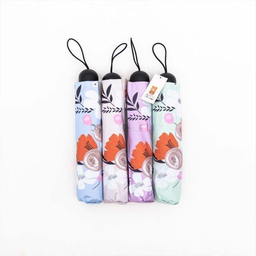 Payung lipat 3 motif  Bunga Besar lapis anti UV  GRC 002A kembang cantik jepang 002