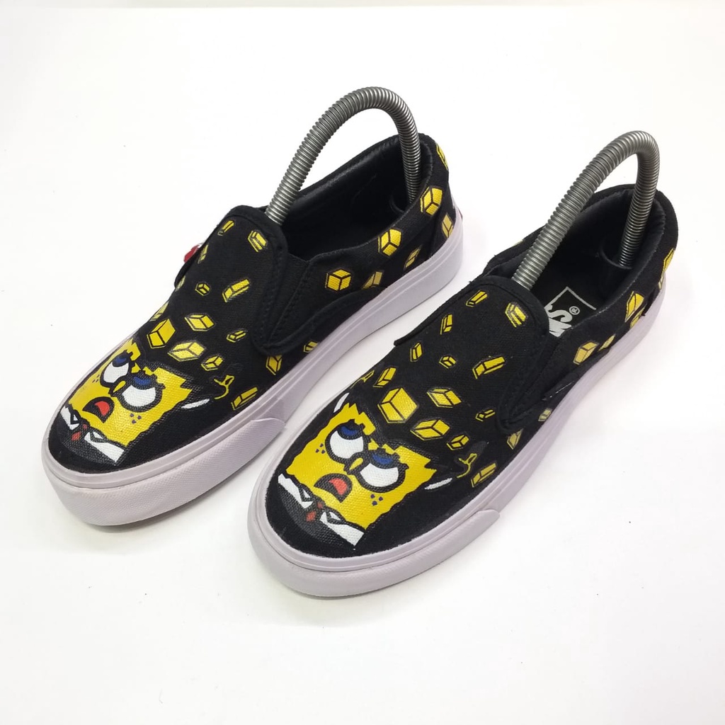 READY SEPATU VANS SPONGEBOB SLOP YELLOW KUNING PUTIH  HITAM KADO FASHION COWOK CEWEK LUCU TERJANGKAU BERKUALITAS keren