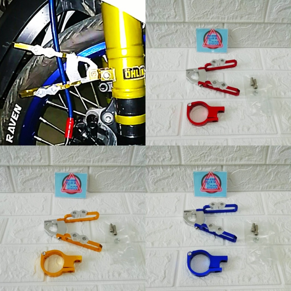 Kleman Selang Rem Depan Variasi Cnc - Beat, Vixion, CB 150 R, Rx - king, Sonic 150 Spacy, Vario 125 