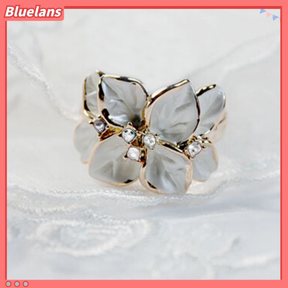 Bluelans Cincin Wanita Bahan Alloy Motif Bunga Untuk Pesta Pernikahan