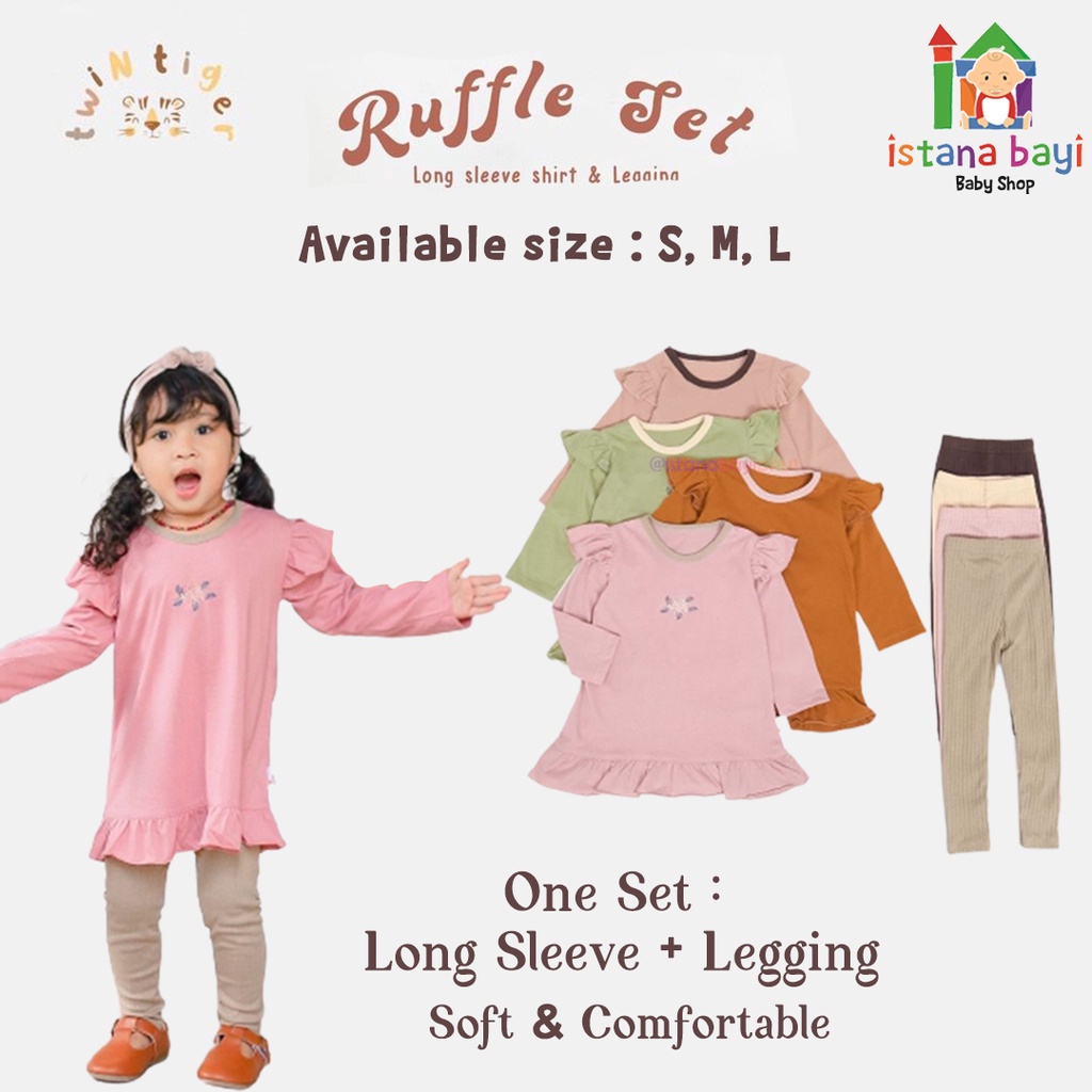 Twin Tiger Ruffle Set  / Setelan Anak Cewe 1-4 Tahun