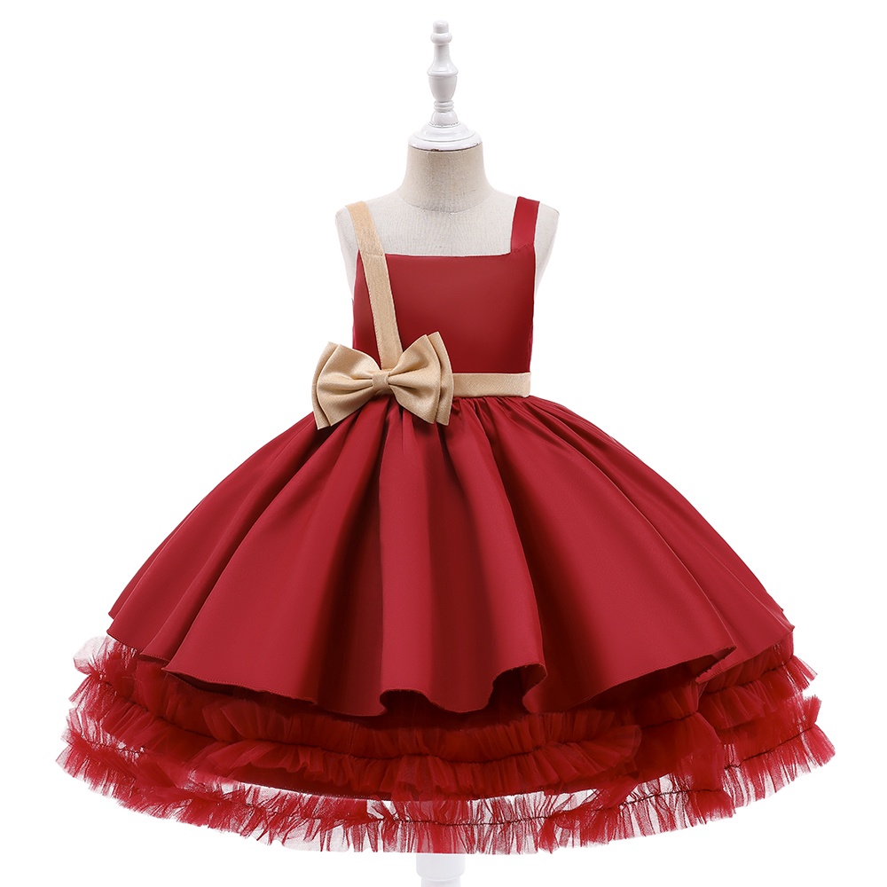 [Brandedbaby] PARTY DRESS SATIN ANAK PEREMPUAN / DRESS CHRISTMAS ANAK PEREMPUAN / DRESS NATAL ANAK IMPORT