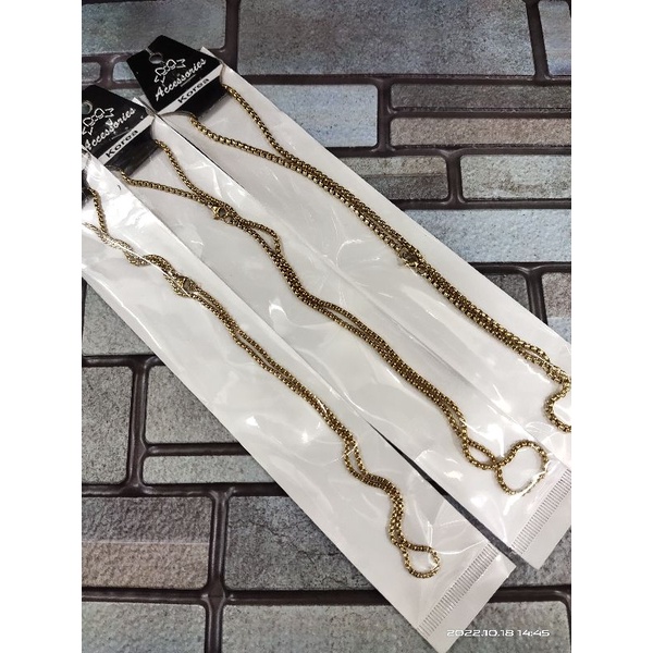 Termurah!!!! Kalung titanium / stainless motif Itali bulat warna gold tidak karat panjang 50cm