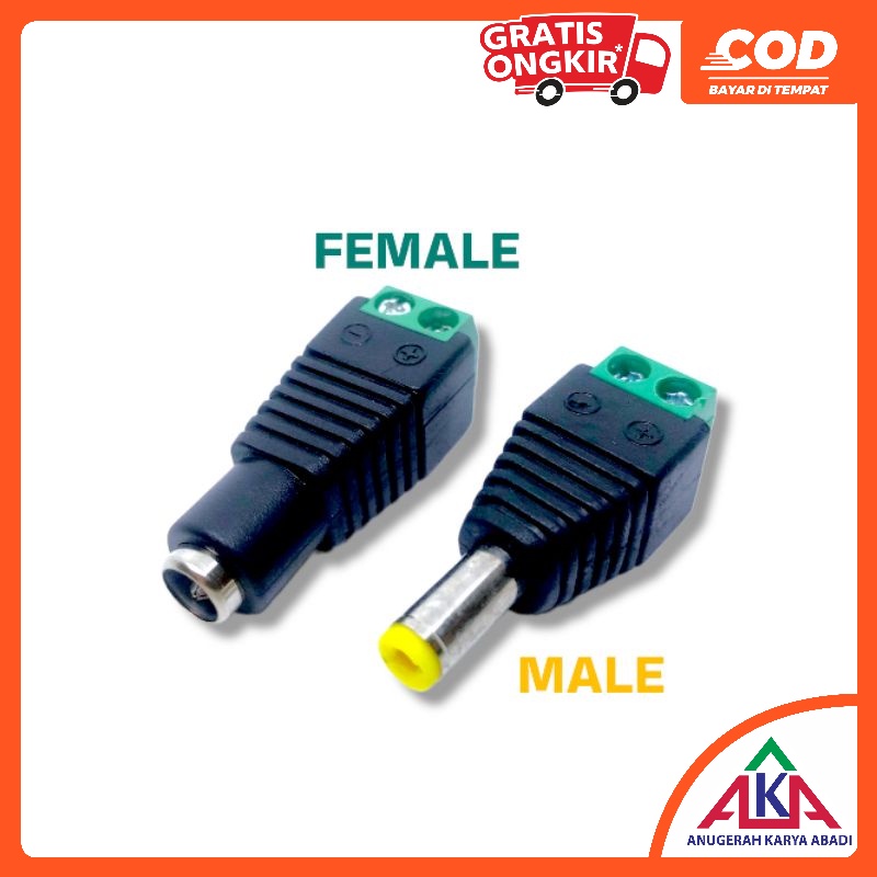 Jek DC Male / Female konektor CCTV Jack DC 12V Baut Terminal