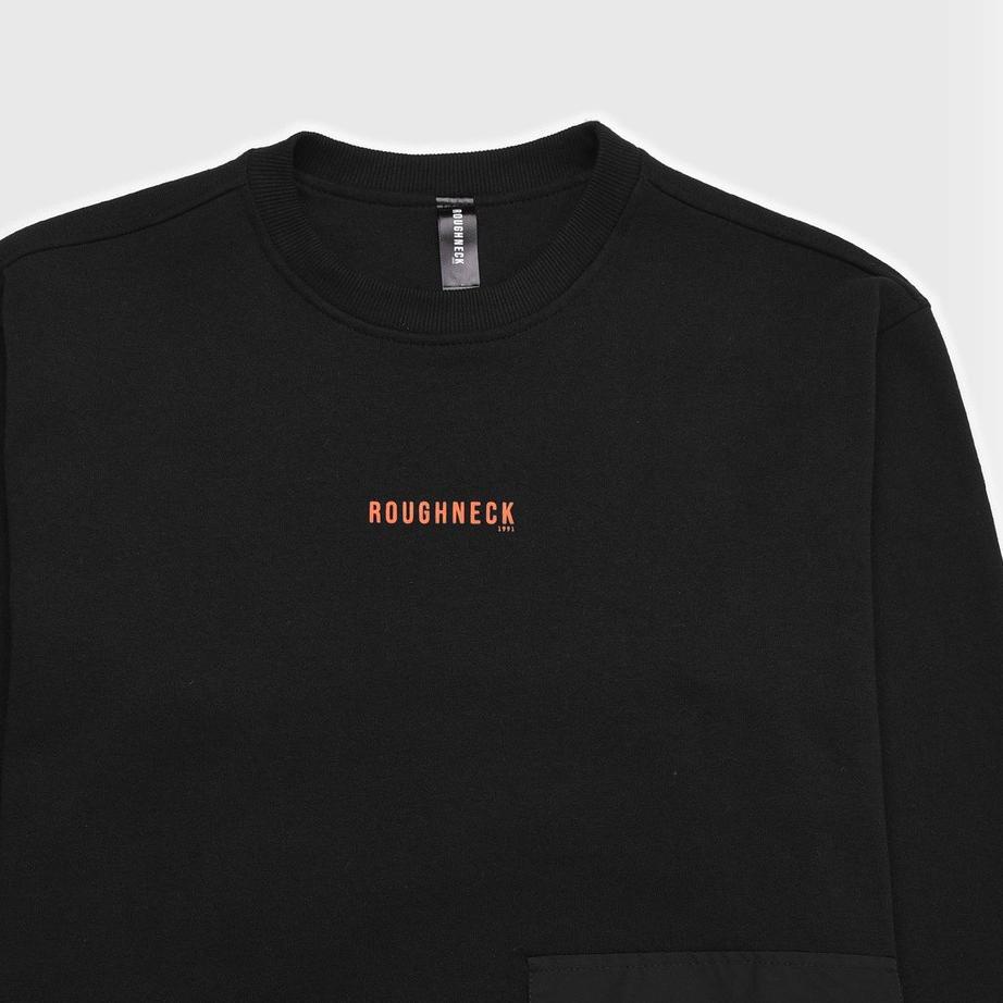 Terpopuler--Sweater Roughneck SS225 Black Tactical Studio Orange Crewneck - Sweater Crewneck Roughne