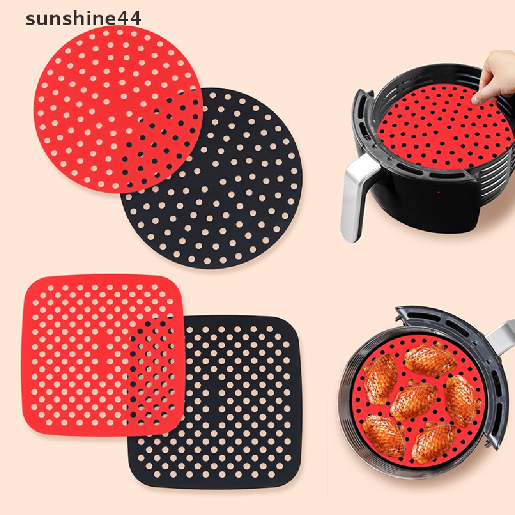 Sunshine Alas Air Fryer Anti Lengket Bentuk Bulat / Kotak Bahan Silikon Food Grade