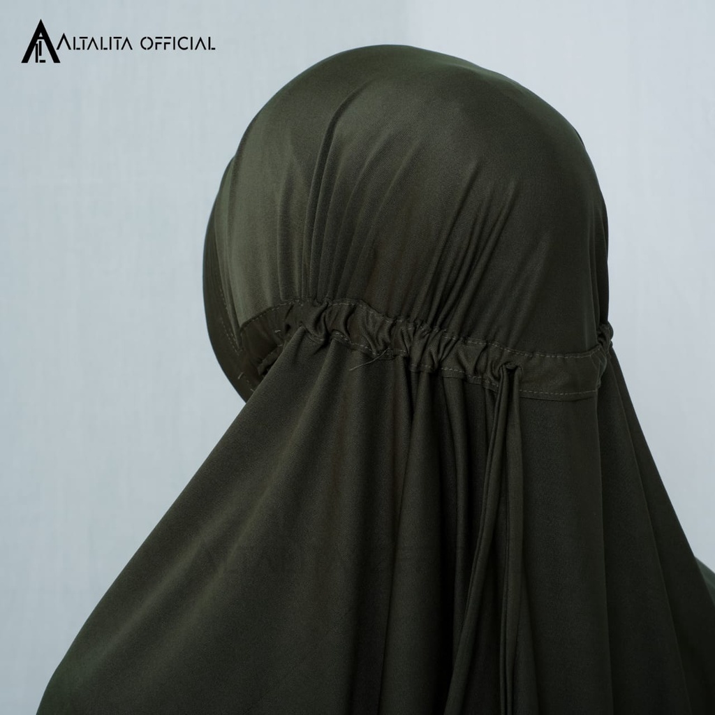 Altalita - Kerudung Bergo Serut Jokowi Instan Menutup Dada pet Antem Polos Bahan Jersey Premium Cocok untuk Sekolah Olahraga Volly Futsal Senam dan Sehari-hari