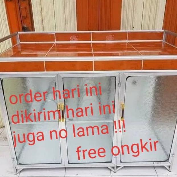 LEMARI RAK PIRING KACA ALUMINIUM / LEMARI RAK KOMPOR / RAK SERBA GUNA DSFWEF6546EF