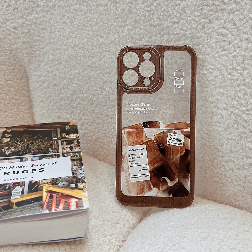 Ins Soft Case Hp Gambar Kopi Model Amerika Untuk iPhone 14 / 14pro / 14Plus / 13 / 13pro / 13pro / 11 / 7Plus / 8Plus / Xr / XS / 12pro Max