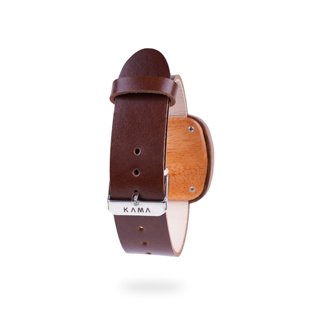 Kama Watch 2.0 Jam Tangan Kayu Jati Dial Putih