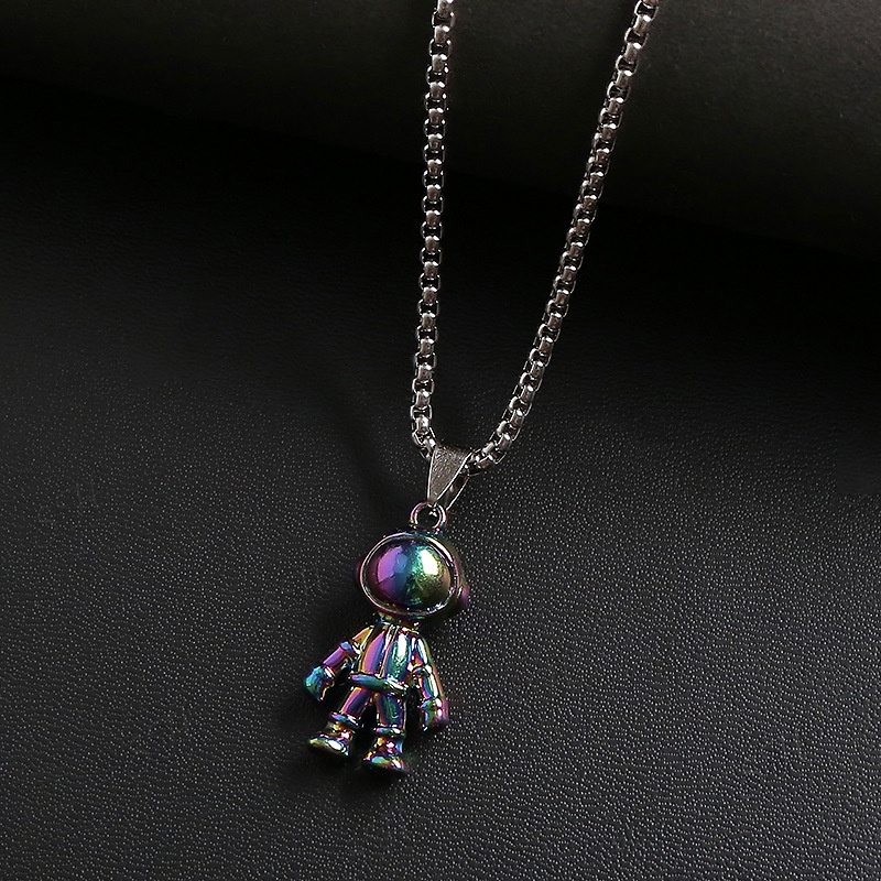 Kalung Liontin Astronot national Warna-Warni Bahan titanium Gaya hip hop Untuk Pria