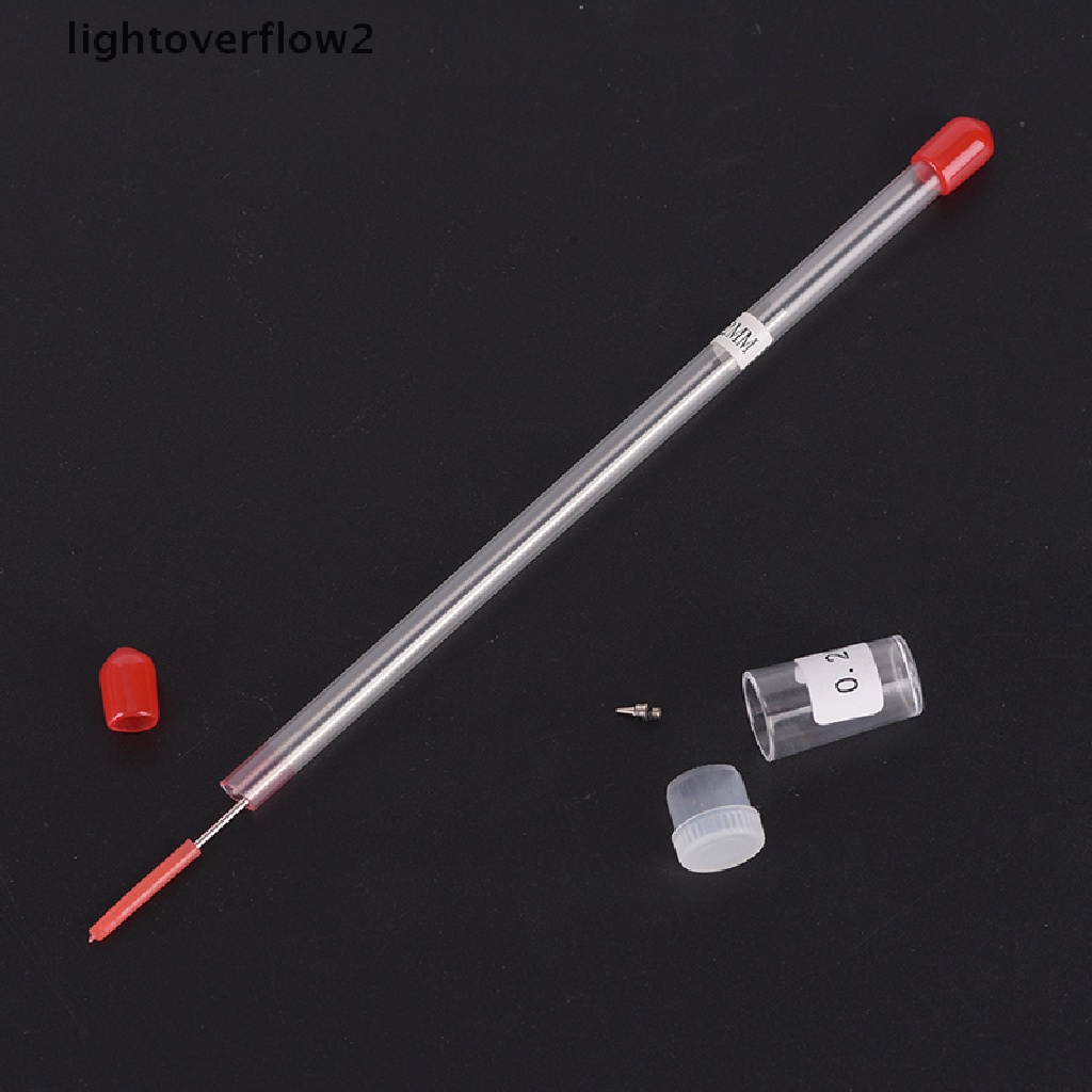 (lightoverflow2) 1pc nozzle Airbrush Pengganti 0.2 / 0.3 / 0.5mm + Jarum