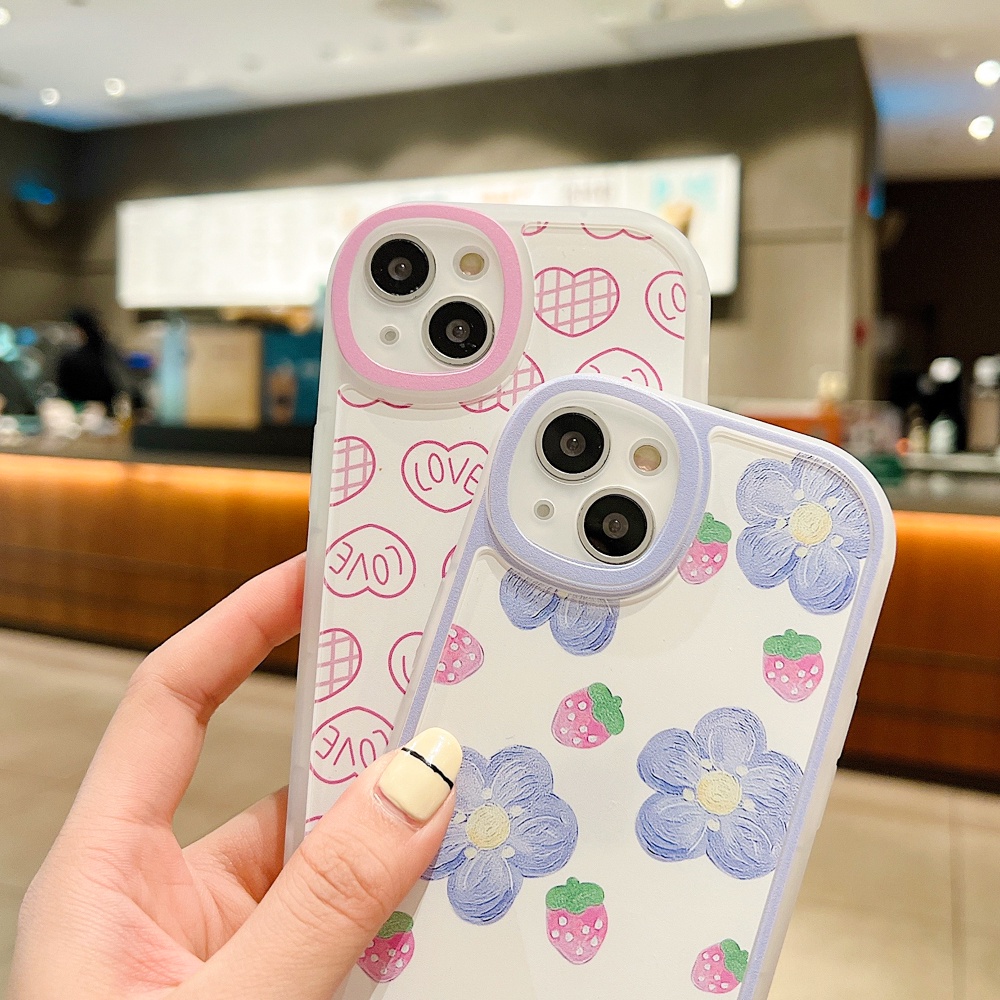 Soft Case Lensa Oval Hati Tahan Banting Untuk iPhone 11 12 13 14 Pro Max 7 8 14 Plus XR X Xs Max SE 2020 2022