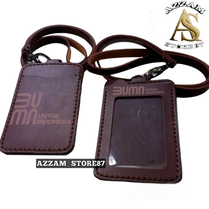 

Holder ID Card - Tali Lanyard Nametag Logo BUMN Warna Coklat