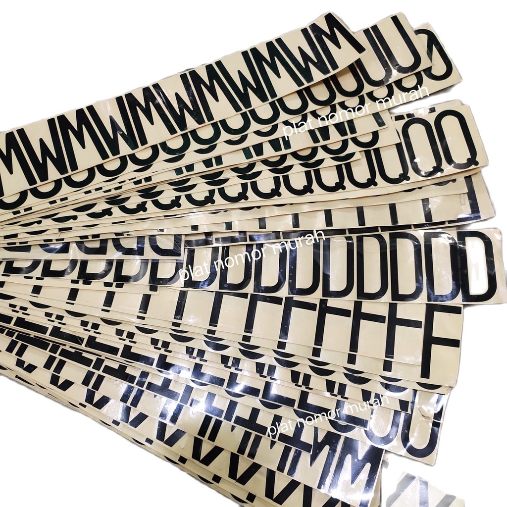 STICKER ANGKA PLAT TERBARU WARNA HITAM - PLAT MOTOR - MOBIL