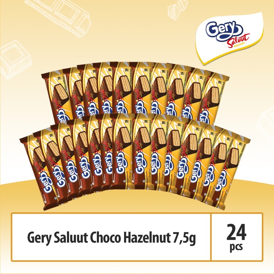 WAFER SALUT COKLAT HAZELNUT GERY SALUUT 6GR x 24PCS