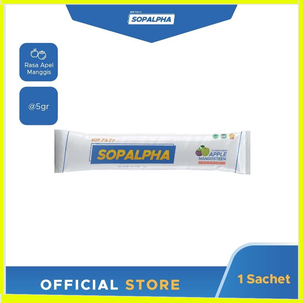 SOPALPHA - Rasa Apel Manggis 1 Sachet BPOM HALAL OFFICIAL STORE DARENSGOWN MAKASSAR