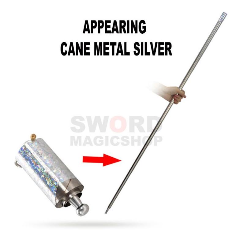 Alat Sulap Appearing Cane Metal Silver - Tongkat Besi - Sulap Memunculkan Tongkat - Sword Magic ‑ TK