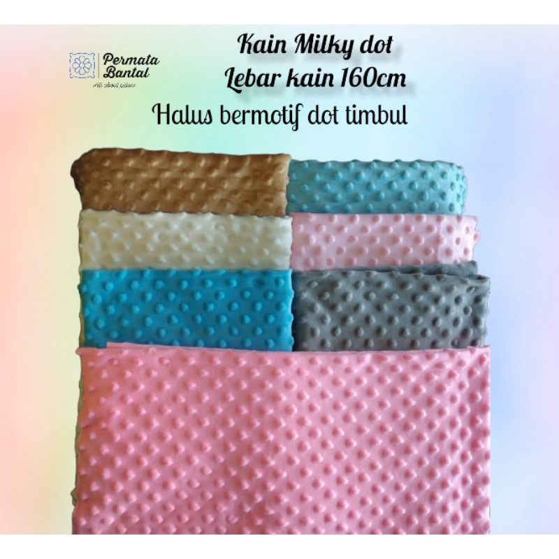 Kain Minky Dot bahan selimut premium halus &amp; lembut cocok untuk bayi 1meter lebar 160cm