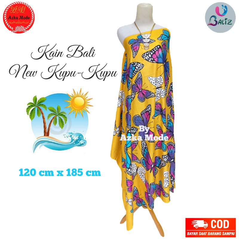 Kain Bali Pantai - Kain Bali Motif Kupu-Kupu Jumbo - Sarung Pantai Aksa Balizz - Sarung Bali - Kain 
