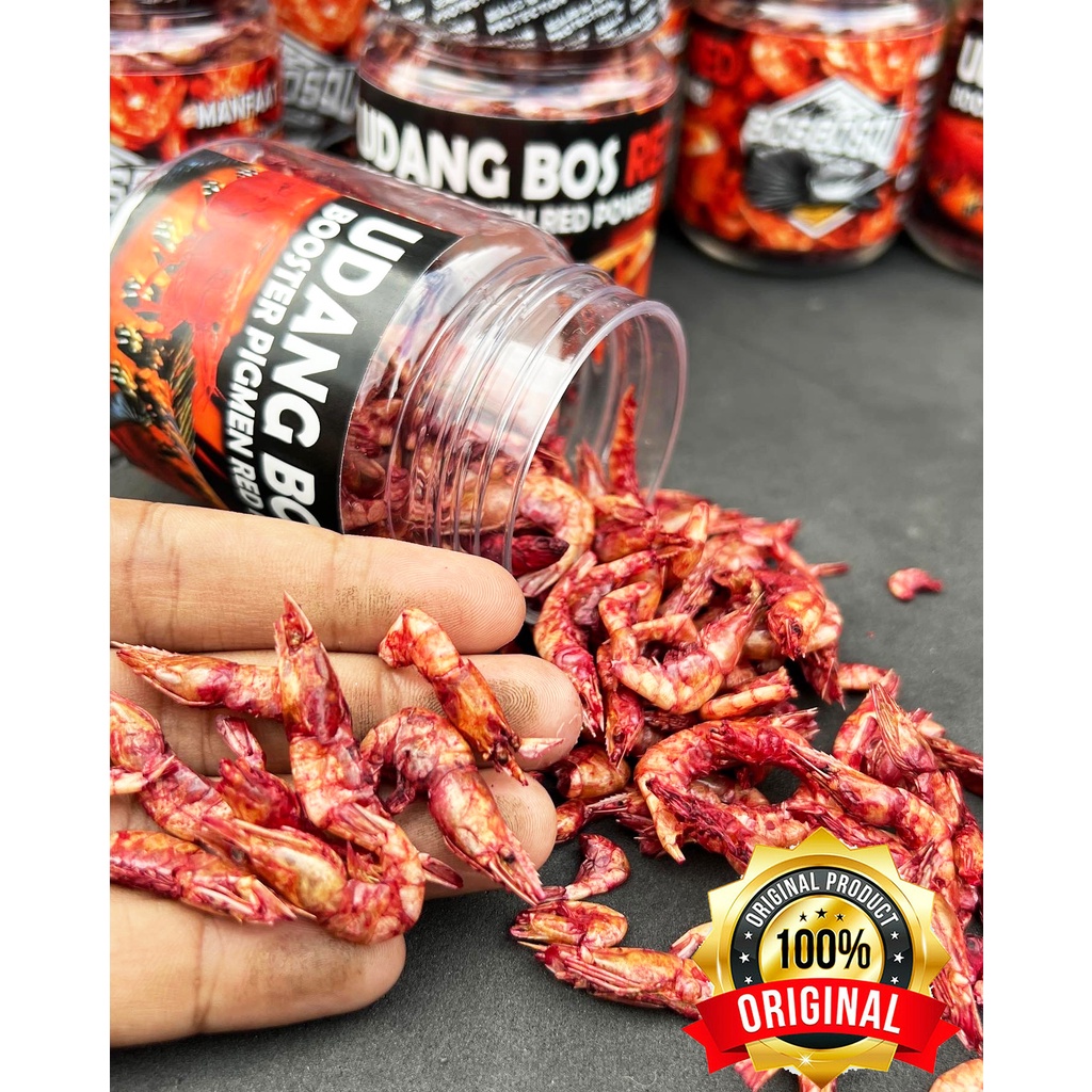 UDANG KERING RED (MERAH) @BOS BOS QU Grade A + Multivitamin BERAT 30 GRAM