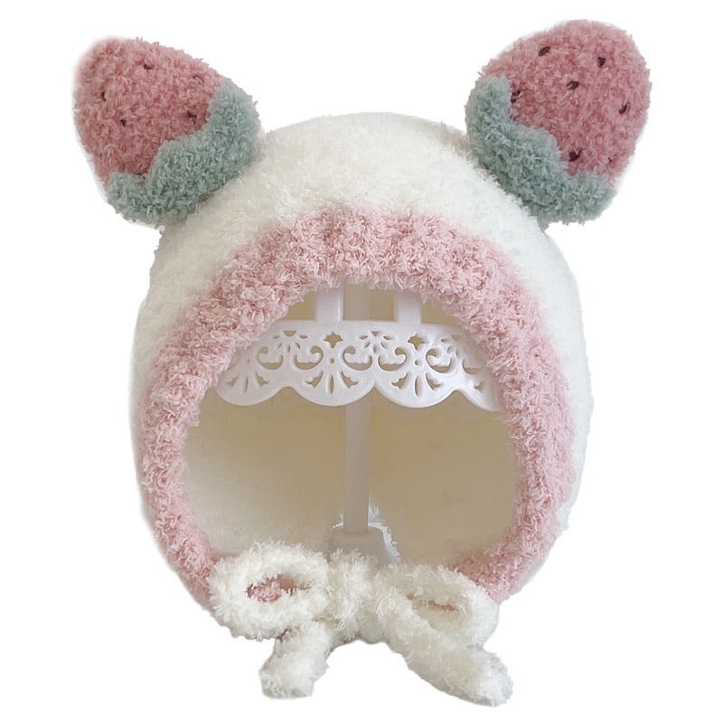 LID8017 - TOPI ANAK RAJUT RENDA POMPOM TOPI FASHION BABY HAT HANGAT