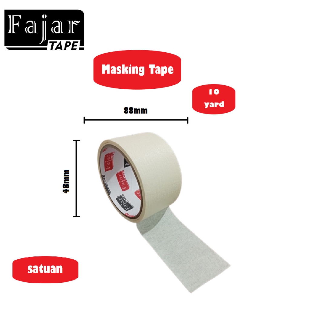 

Masking Tape/ Masking Tape White / 48mm x 10y Yard (Full Meter)