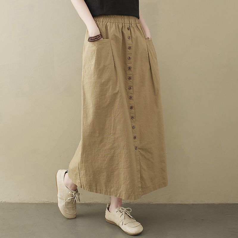 DEVAN SKIRT | ROK KANCING PANJANG WANITA BAHAN KATUN SIGARET