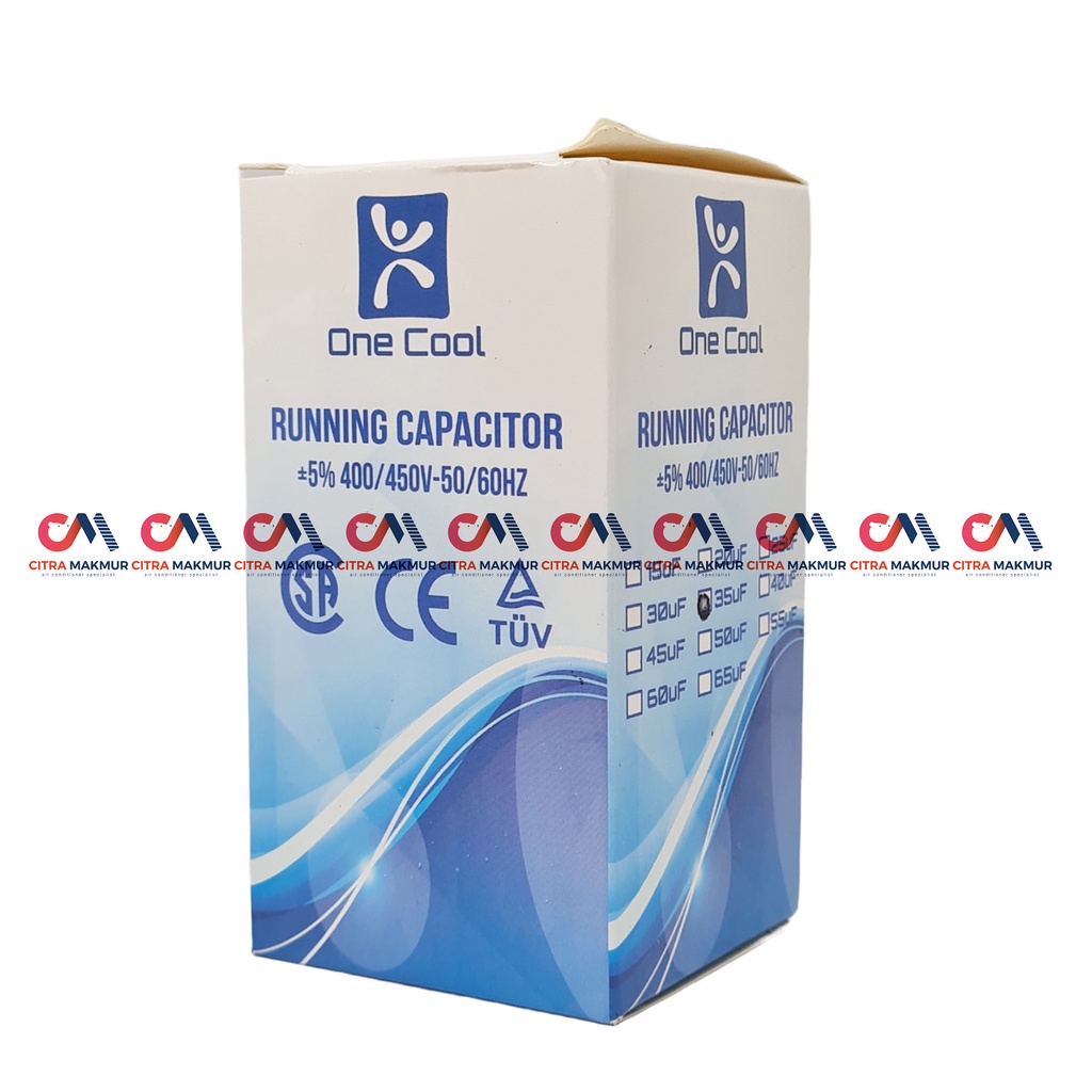 Kapasitor AC 35 uf Capasitor Outdoor Air Conditioner Kompresor Almunium Tabung Mesin Single One Cool 1 1,5 2 pk sharp