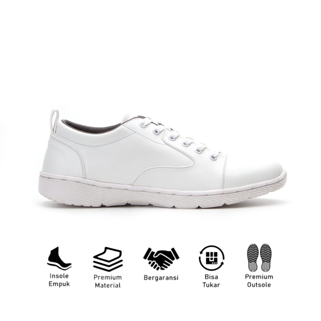 FRATTELO WHITE - Sepatu Sneakers Pria Casual Sneaker Cowok ORIGINAL