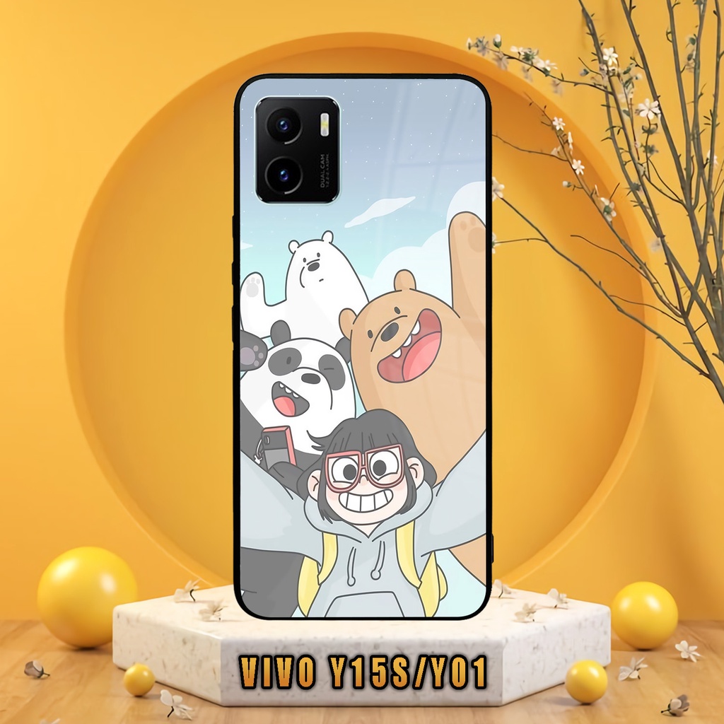 (SV79) Case Kilau Vivo Y15S/Y01 | Y15S | Y01 | Casing Hp Vivo | Pelindung Smartphone | Motif Bear