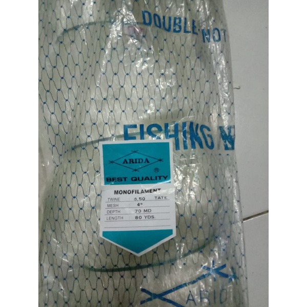 Jaring ikan arida 0.50 4 inchi 70md/80yds tate jaring arida pukat ikan jaring ikan senar nelayan jar