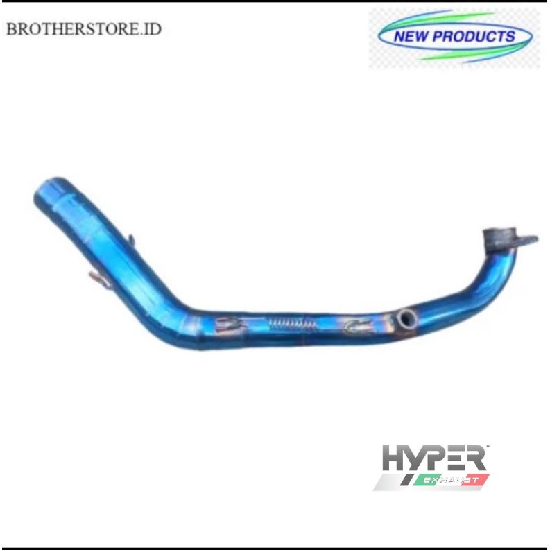 pipa leheran Knalpot racing Vario 160 PCX 160 STAINLESS BLUE INLET 38 DAN 50 MM (COD)