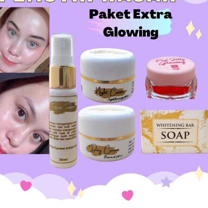 GRATIS ONGKIR✅PEMUTIH WAJAH(PAKET EXTRA GLOWING + RED JELLY)CREAM PEMUTIH WAJAH/SKINCARE/PEMUTIH/CRE