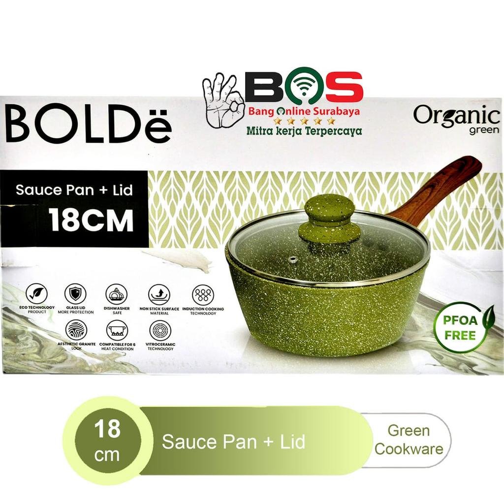 Bolde Panci Susu Organic Green Sauce Pan 18 CM Anti Lengket Bolde Super Pan