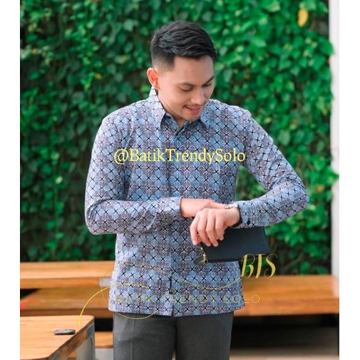 Hem  Kemeja Baju Batik Pria Cowok Laki Laki Slimfit Full Lapis Furing Lengan Panjang Lengan Pendek Original Asli Batik Jumanta Solo Laweyan Size S M L Xl XXL Bahan Katun Premium  954