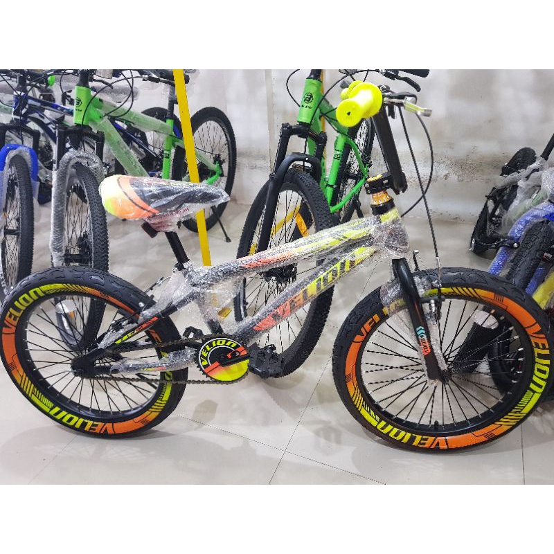 Sepeda BMX 20 inch VELION ( BAN JUMBO 3.0 ) ( Warna Kuning )