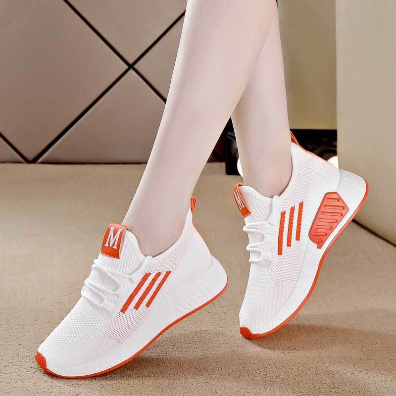 Gobra ♕ SEP016 (Tanpa Kotak) Sepatu Sneakers Wanita Motif M Ada 3Garis Ungu Sporty Model Korea Fashion Casual Sport Olahraga Import