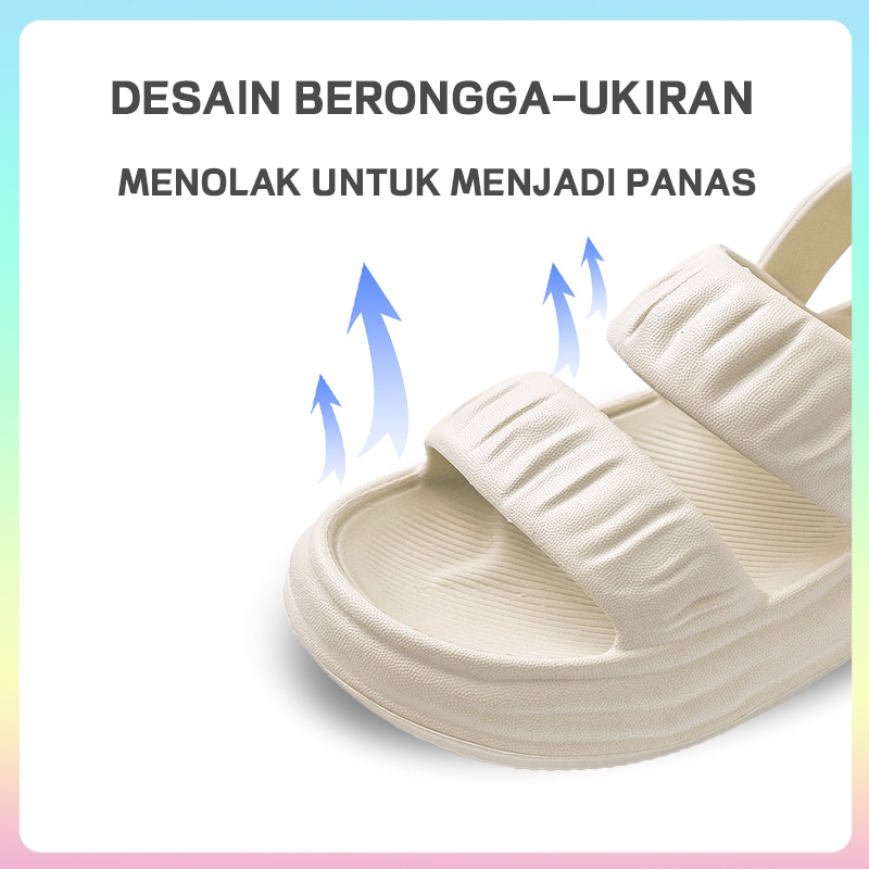 Sandal jelly wanita import terbaru 2022 sandal santai murah untuk wanita Soft Slipper Anti Slip Elastic Empuk PVC sol tebal