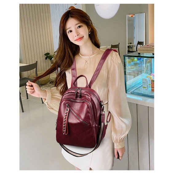 2286, tas ransel premium wanita import fashion tas back pack terkiniina cantik dan bagus tas ransel kulit pu tas coov