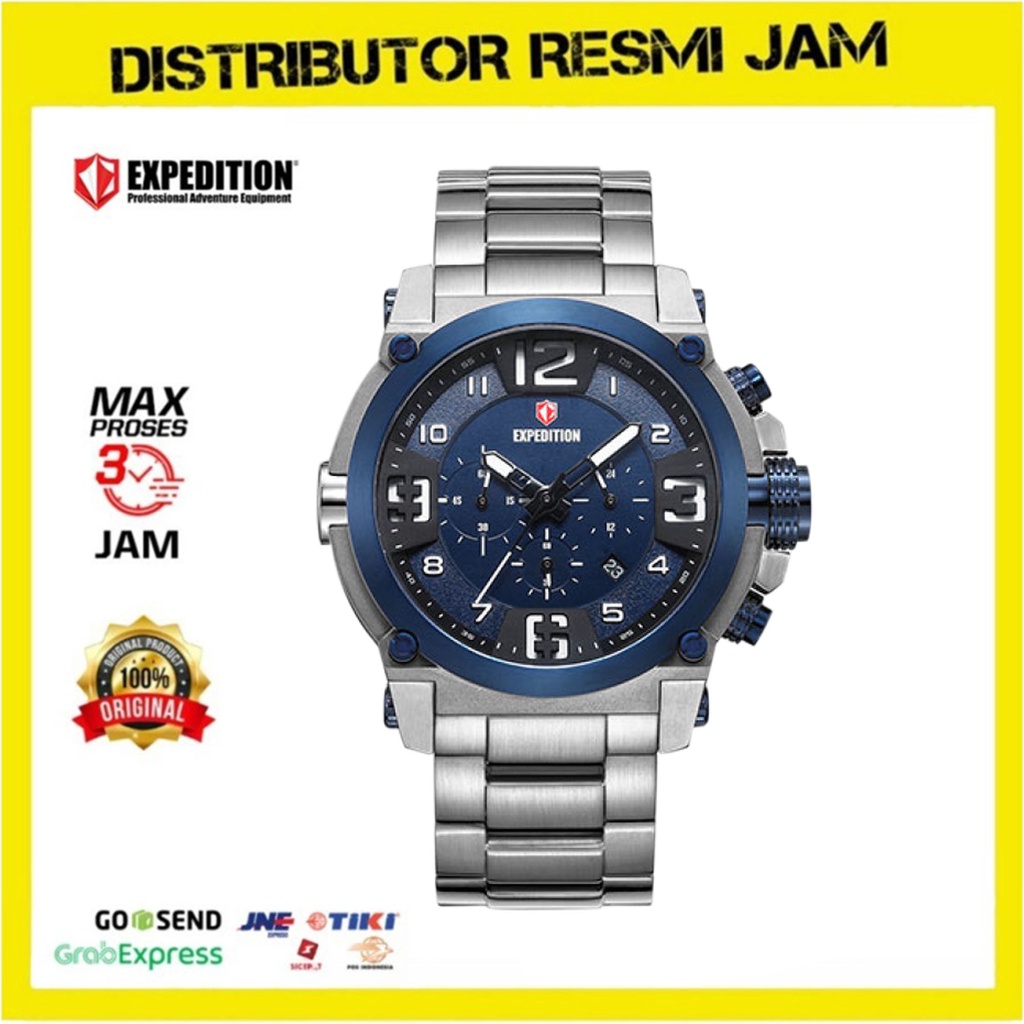 Jam Tangan Pria Expedition E 6605 MC E6605 MC Silver Blue