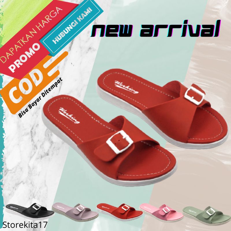 Sandal selop wanita branded lokal terbaru murah cod