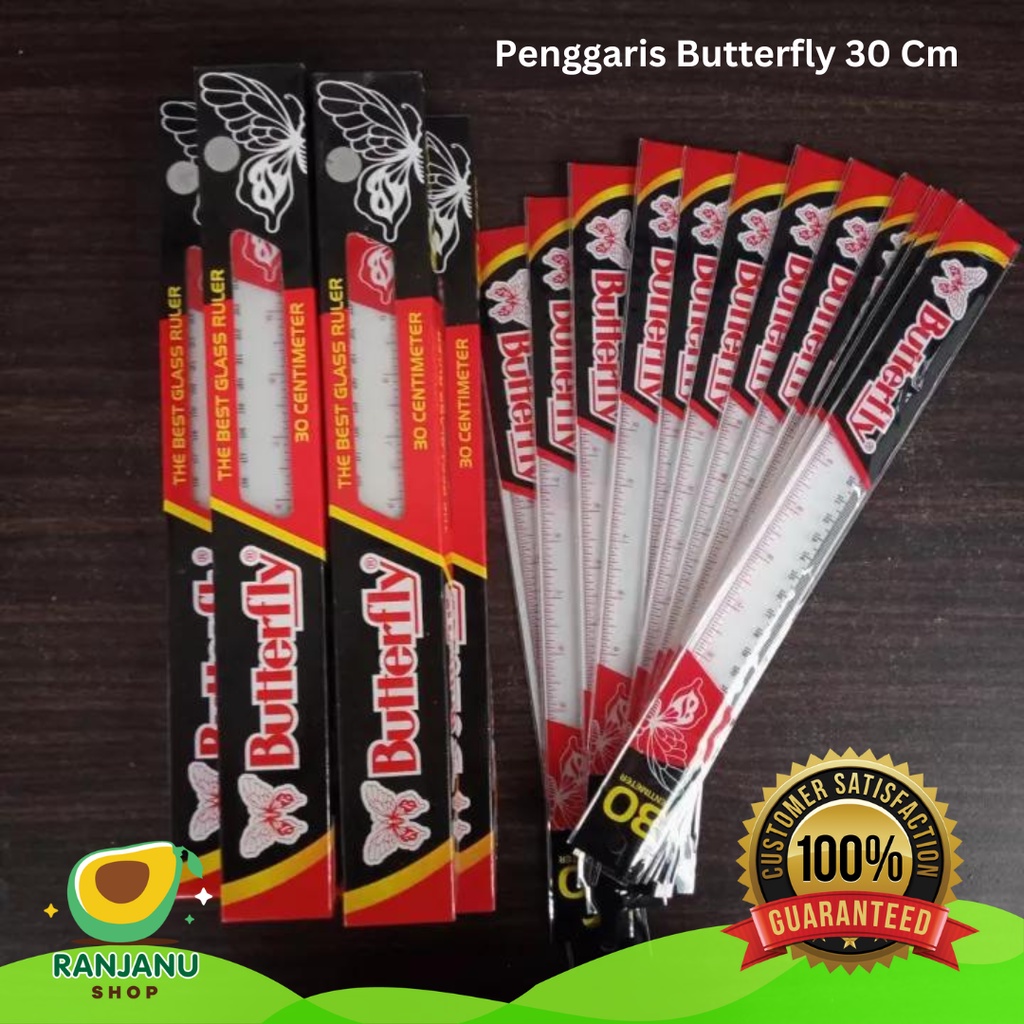 

Penggaris Butterfly 30 cm / Plastic Ruler Penggaris 30cm Butterfly (PCS)