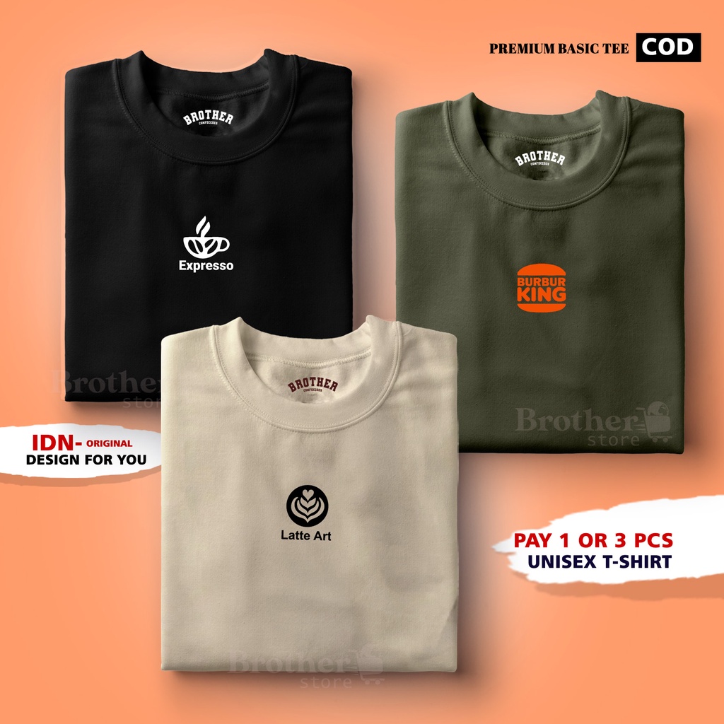 BUY 1 OR 3 PCS ( PROMO COD ) BROTHER STORE / Kaos Distro100% Catoon Combed 24s / Articel Coffee
